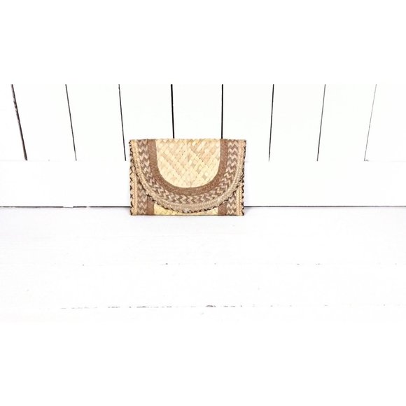 Vintage straw envelope shoulder purse clutch bag - Picture 1 of 5